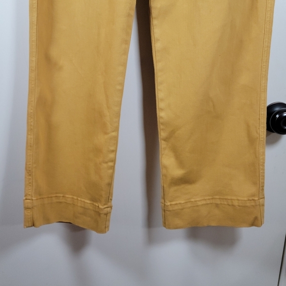 Judy Blue Marigold Wide Leg Cropped Pants 7/27 High Rise Garment Dyed Yellow - Picture 2 of 8